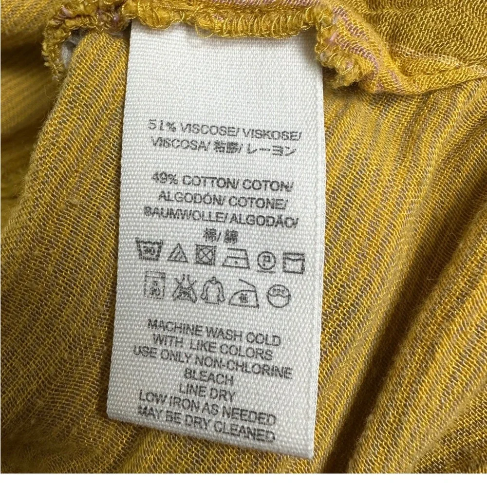 Free People Mustard Yellow Plaid Lace Up‎ Side Oversized Button Down Shirt XS